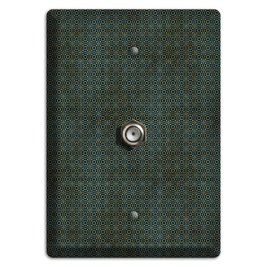 Dark Green Grunge Tiny Tiled Tapestry 4 Cable Wallplate