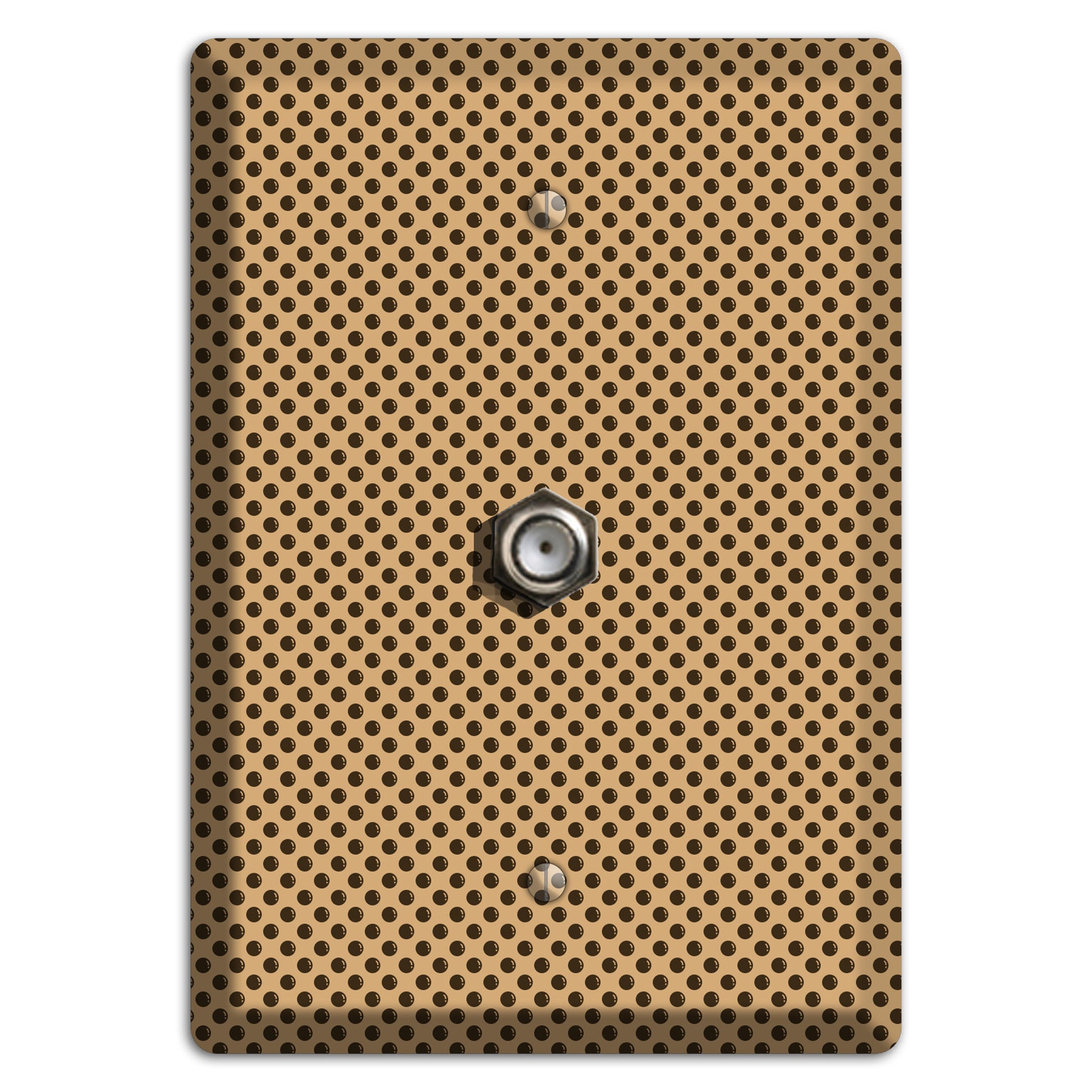Beige with Brown Polka Dots Cable Wallplate