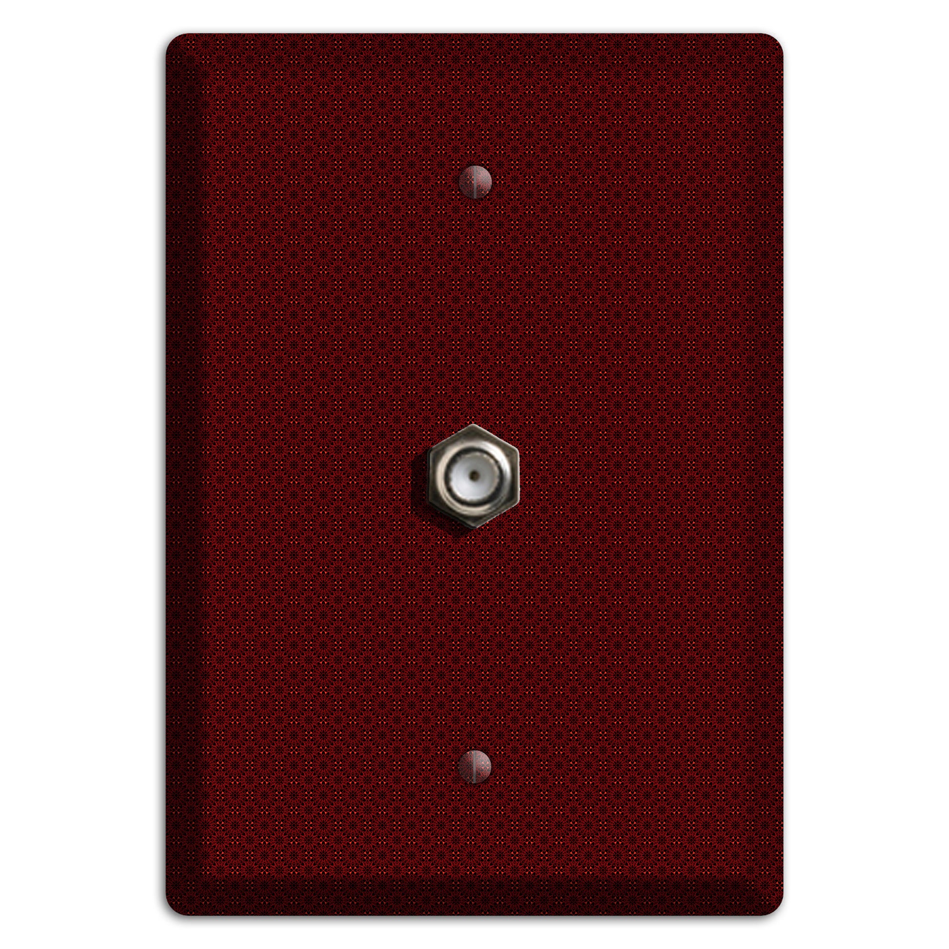 Maroon Tiny Checkered Foulard Cable Wallplate