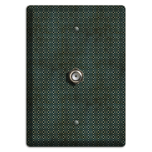 Dark Green Grunge Tiny Tiled Tapestry 5 Cable Wallplate