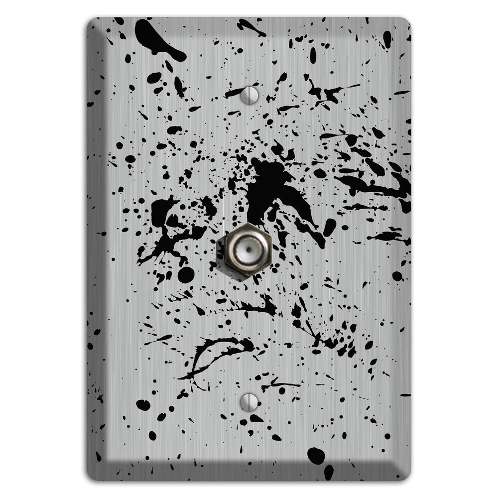 Ink Splash 4 Stainless Steel Cable Wallplate