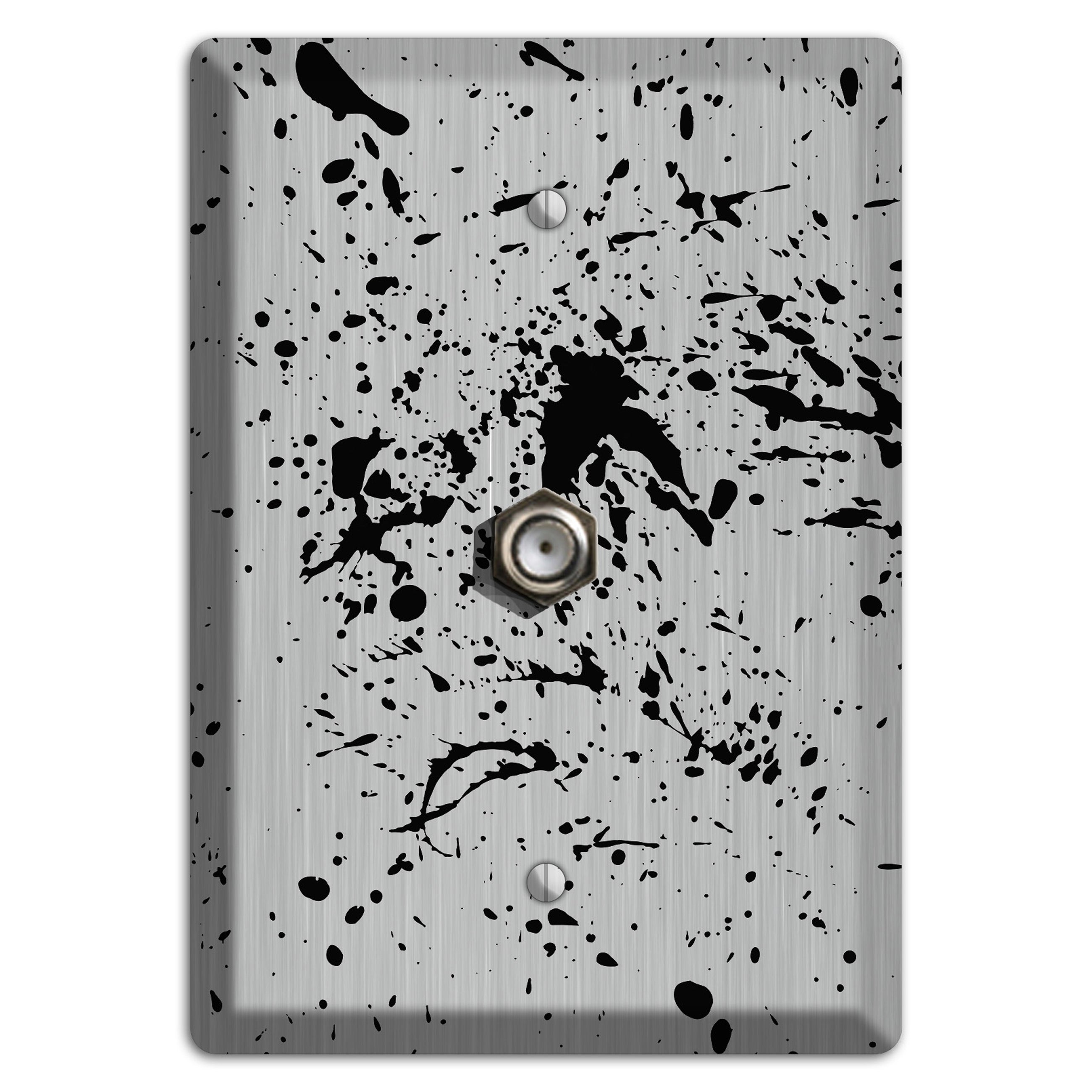 Ink Splash 4 Stainless Cable Wallplate