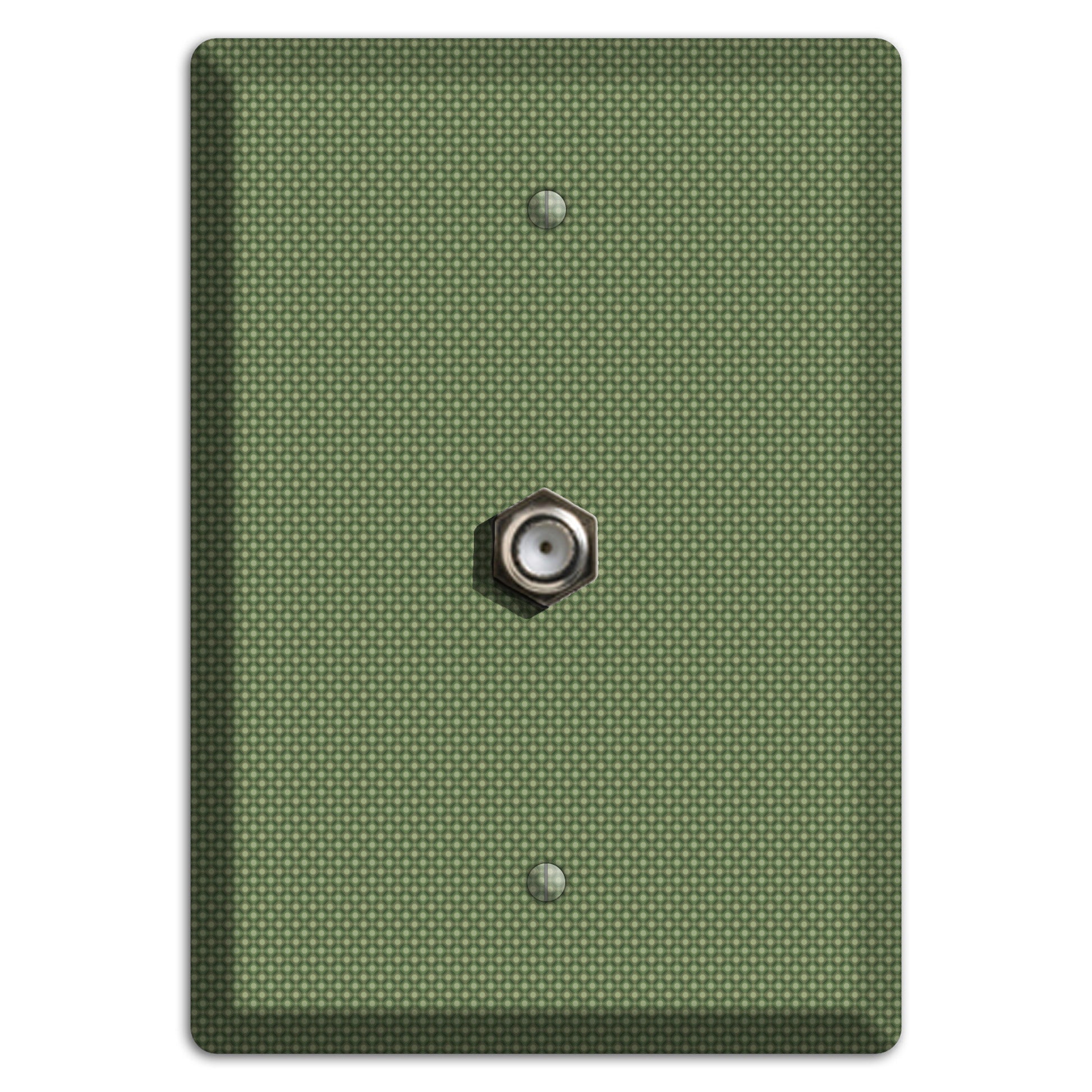 Multi Green Tiny Checkered Circles Cable Wallplate