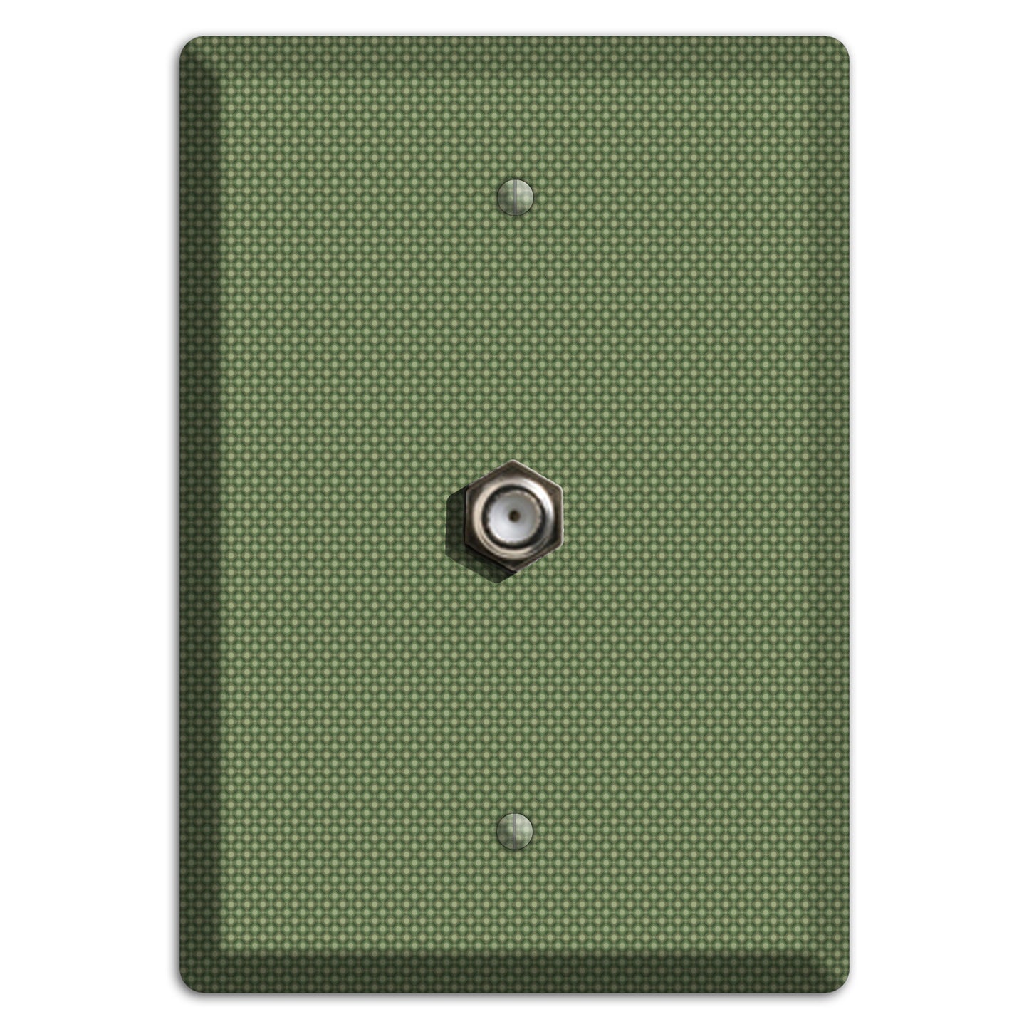 Multi Green Tiny Checkered Circles Cable Wallplate