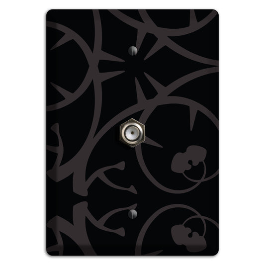 Black with Grey Abstract Swirl Cable Wallplate