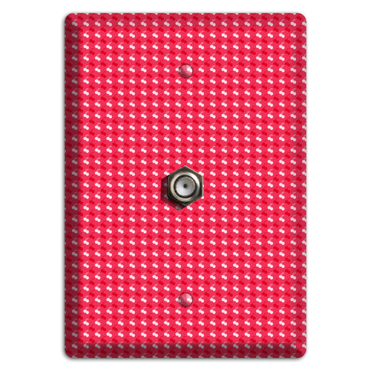 Red with White Motif Cable Wallplate