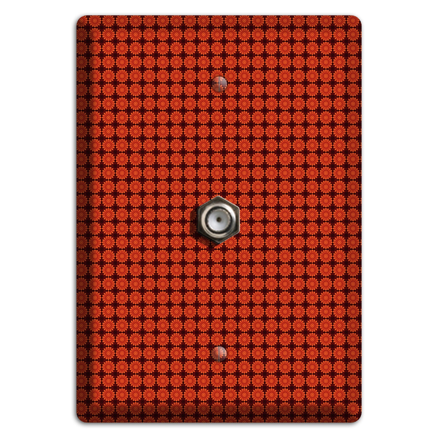 Maroon with Tiled Red Foulard Cable Wallplate