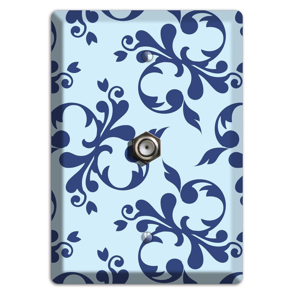 Blue Victorian Toile Cable Wallplate