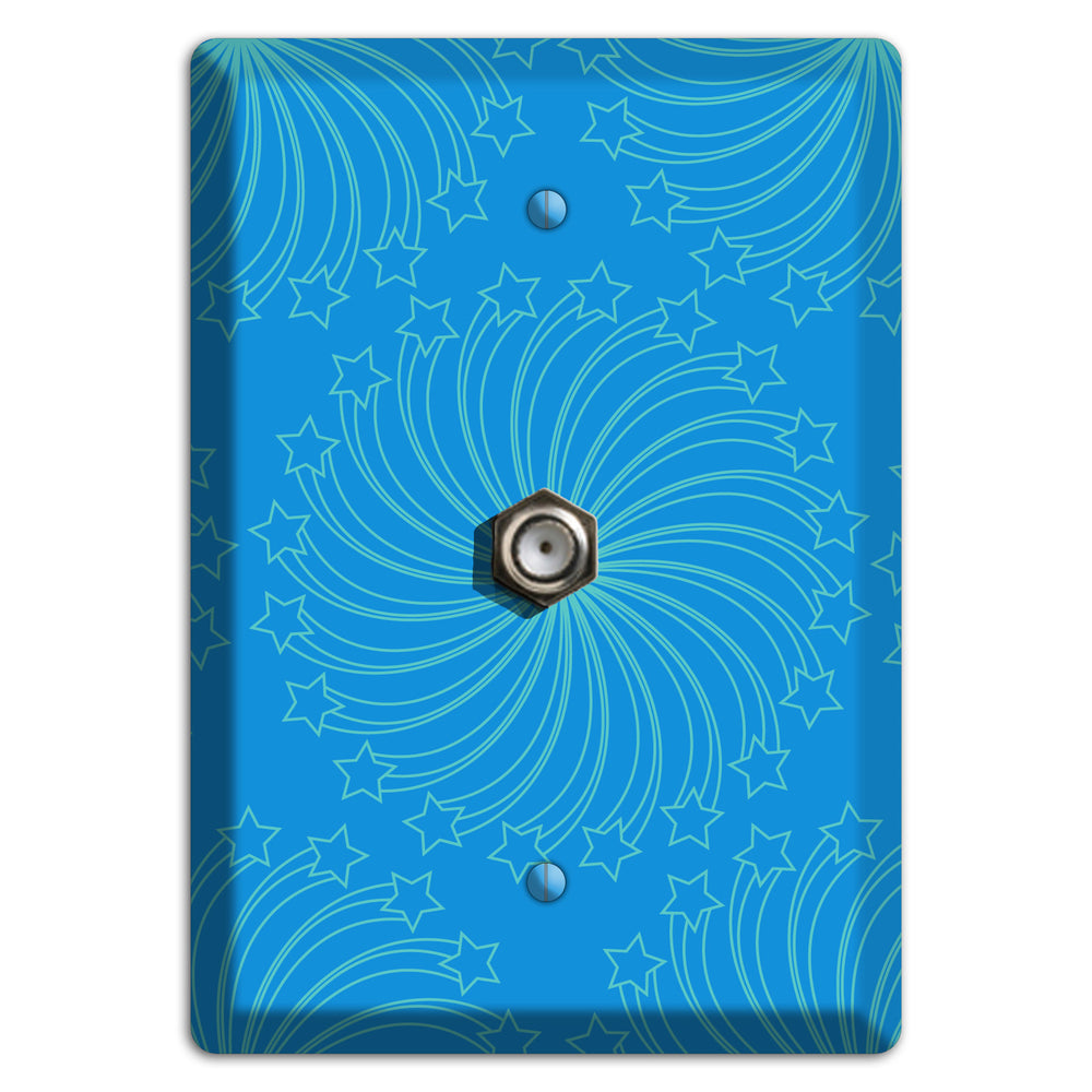 Multi Blue Star Swirl Cable Wallplate