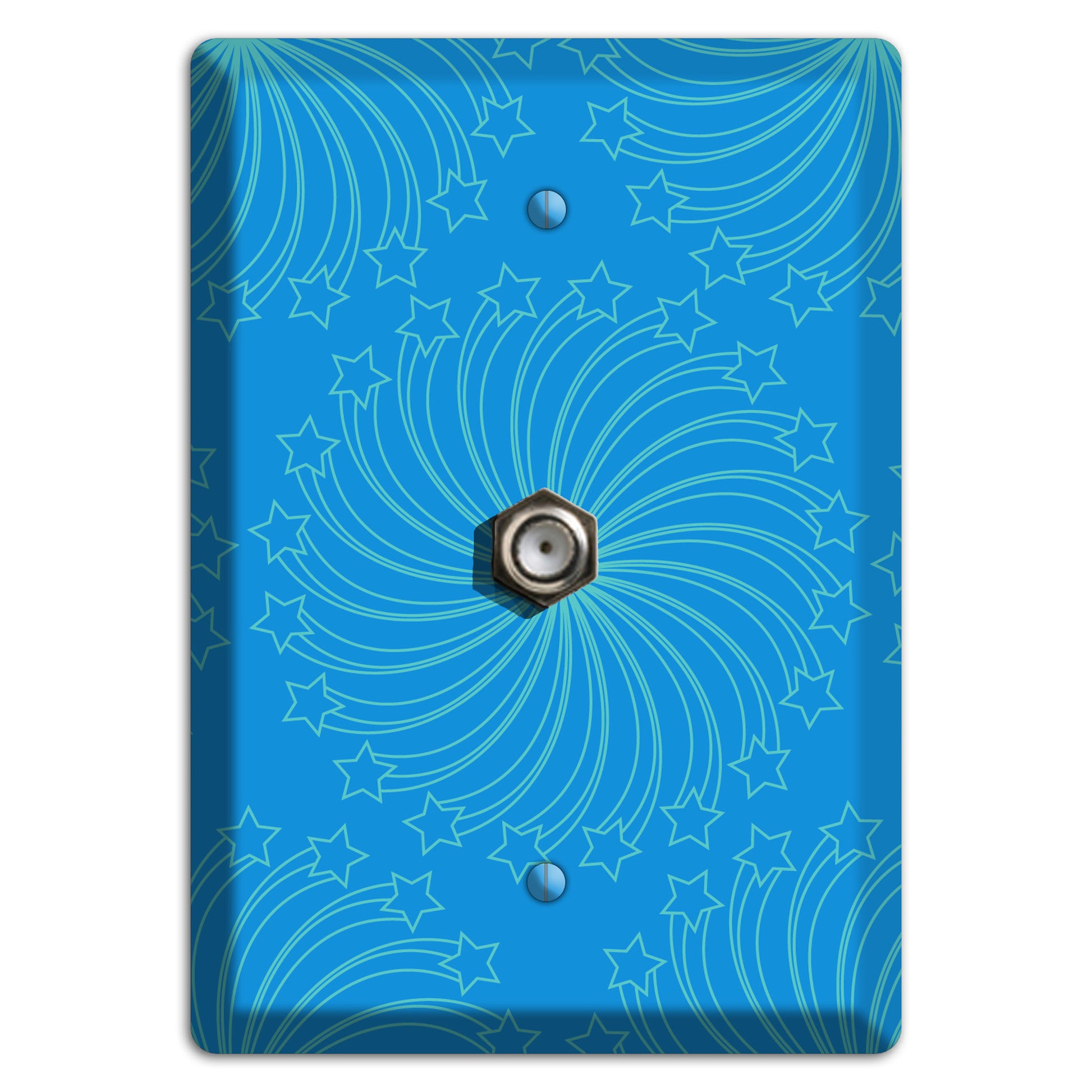 Multi Blue Star Swirl Cable Wallplate