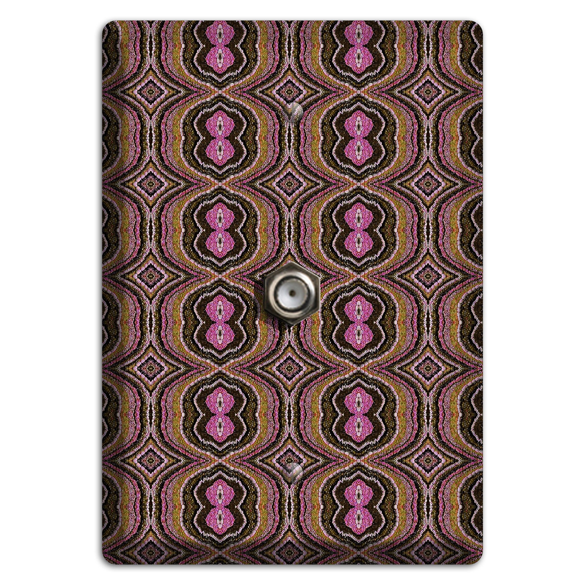 Pink and Brown Tapestry Cable Wallplate