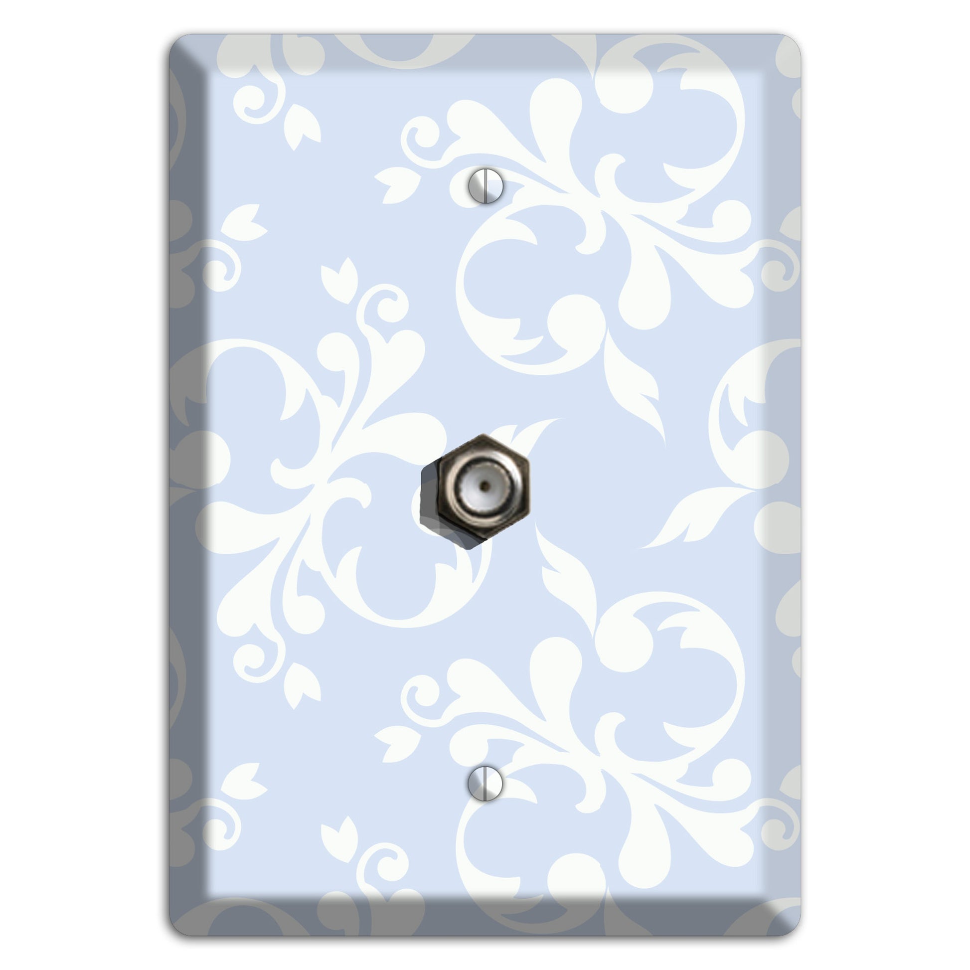Light Blue Victorian Toile Cable Wallplate