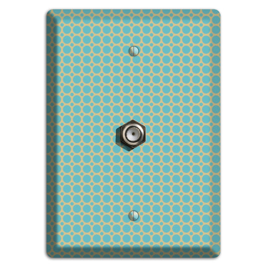 Dusty Blue Tiled Multi Small Dots Cable Wallplate