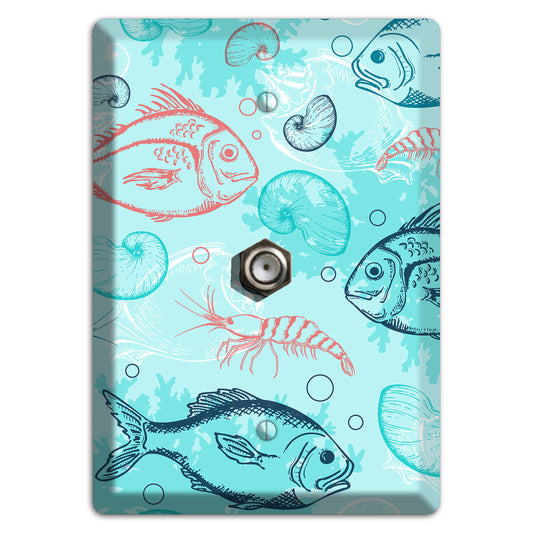 Mixed Sea Life Style 24 Cable Wallplate