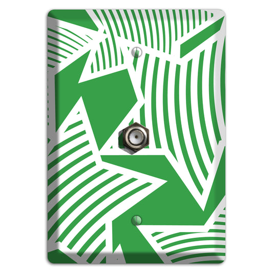 Green with Large White Stars Cable Wallplate