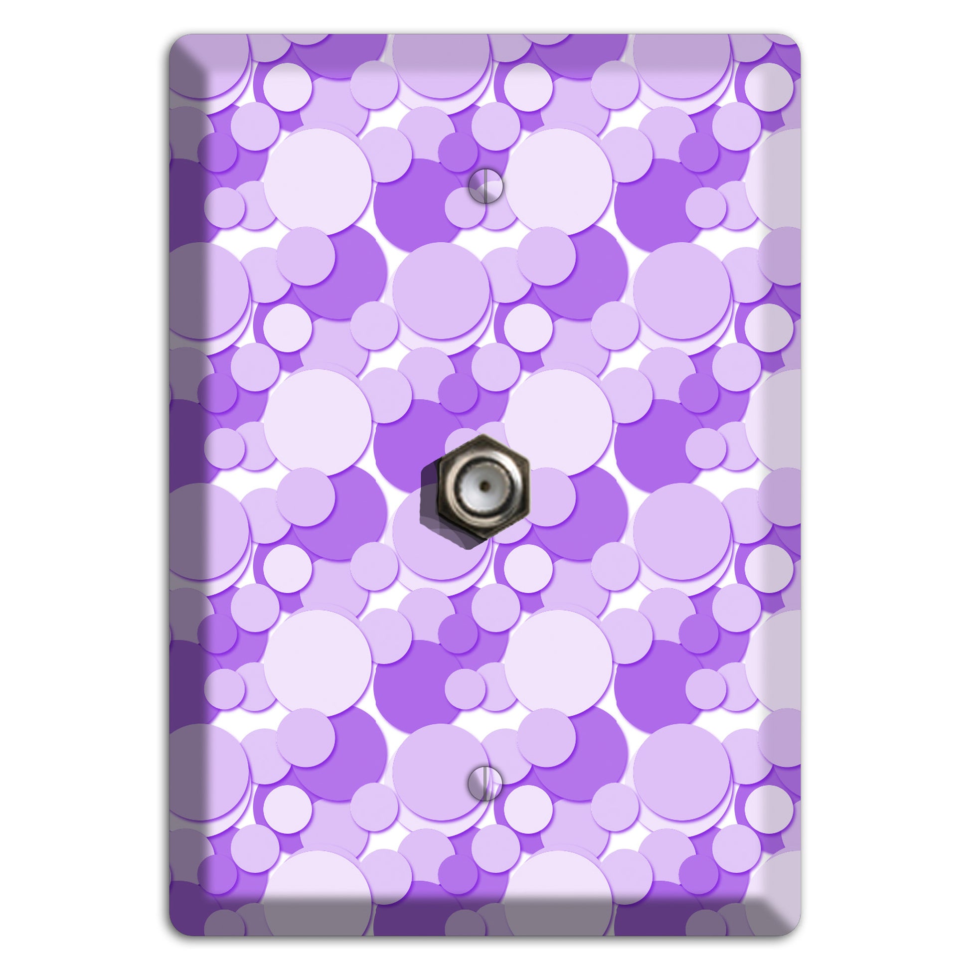 Multi Purple Bubble Dots Cable Wallplate
