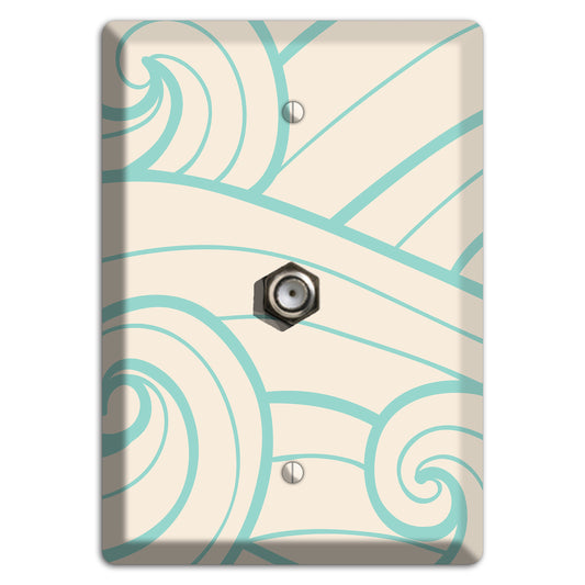Abstract Curl Cream Cable Wallplate
