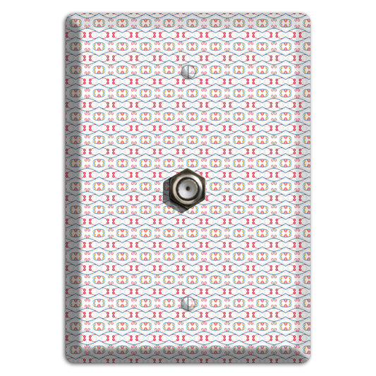 White with Red Tapestry Contour Cable Wallplate