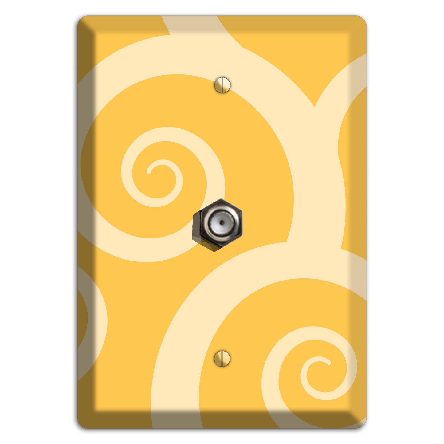 Yellow Tones Large Swirl Cable Wallplate
