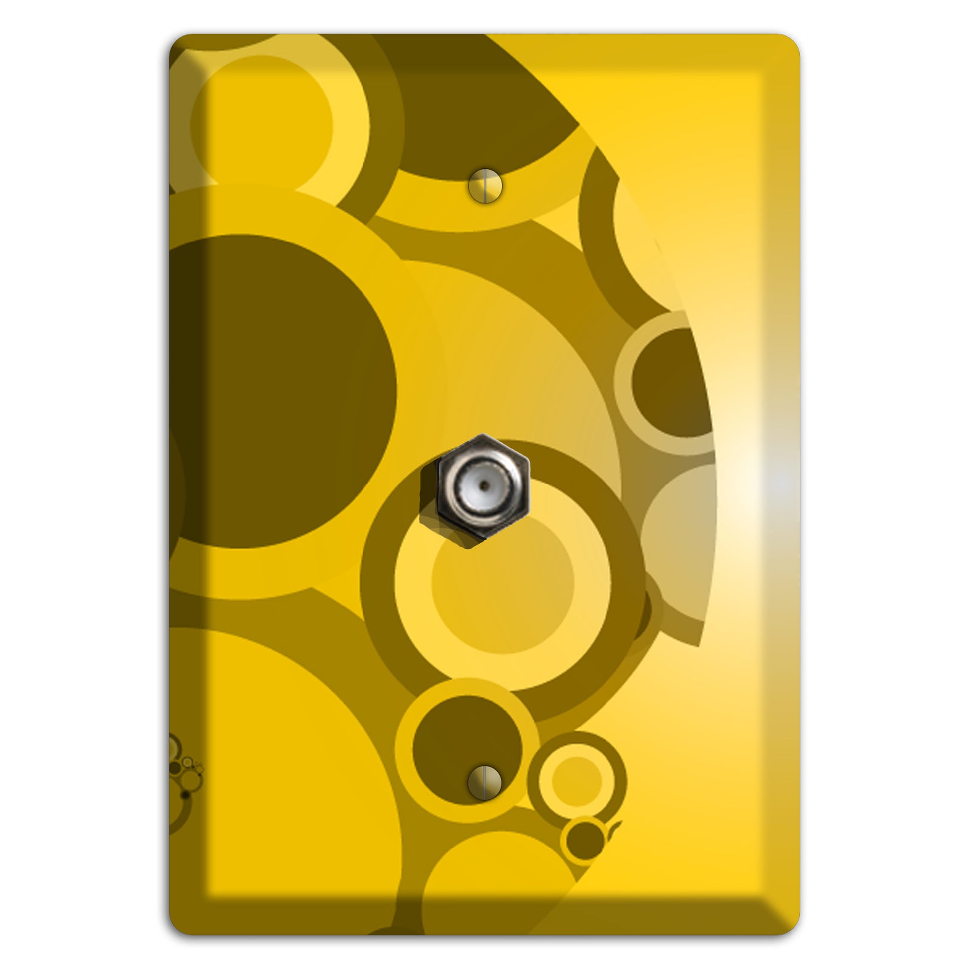 Mustard Yellow Circles Cable Wallplate