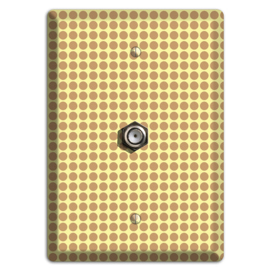 Yellow with Light Brown Tiled Small Dots Cable Wallplate