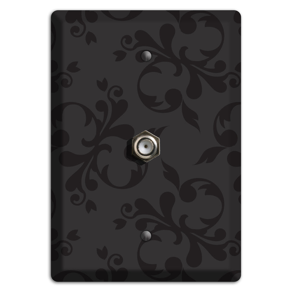 Black Victorian Toile Cable Wallplate