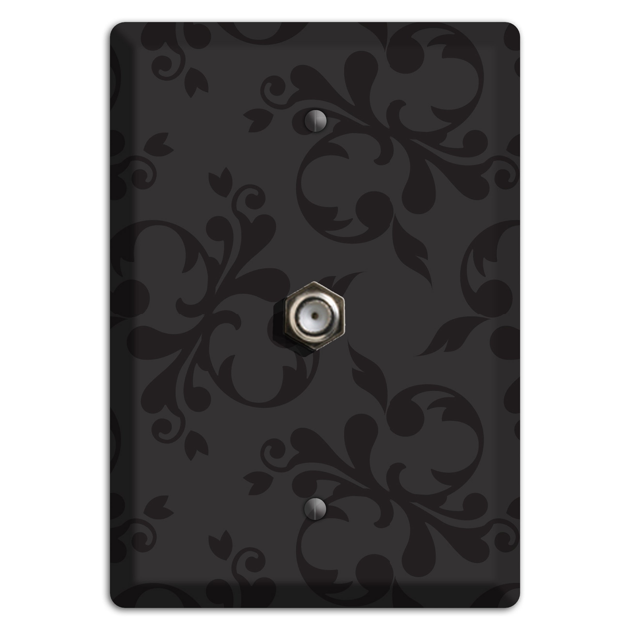 Black Victorian Toile Cable Wallplate