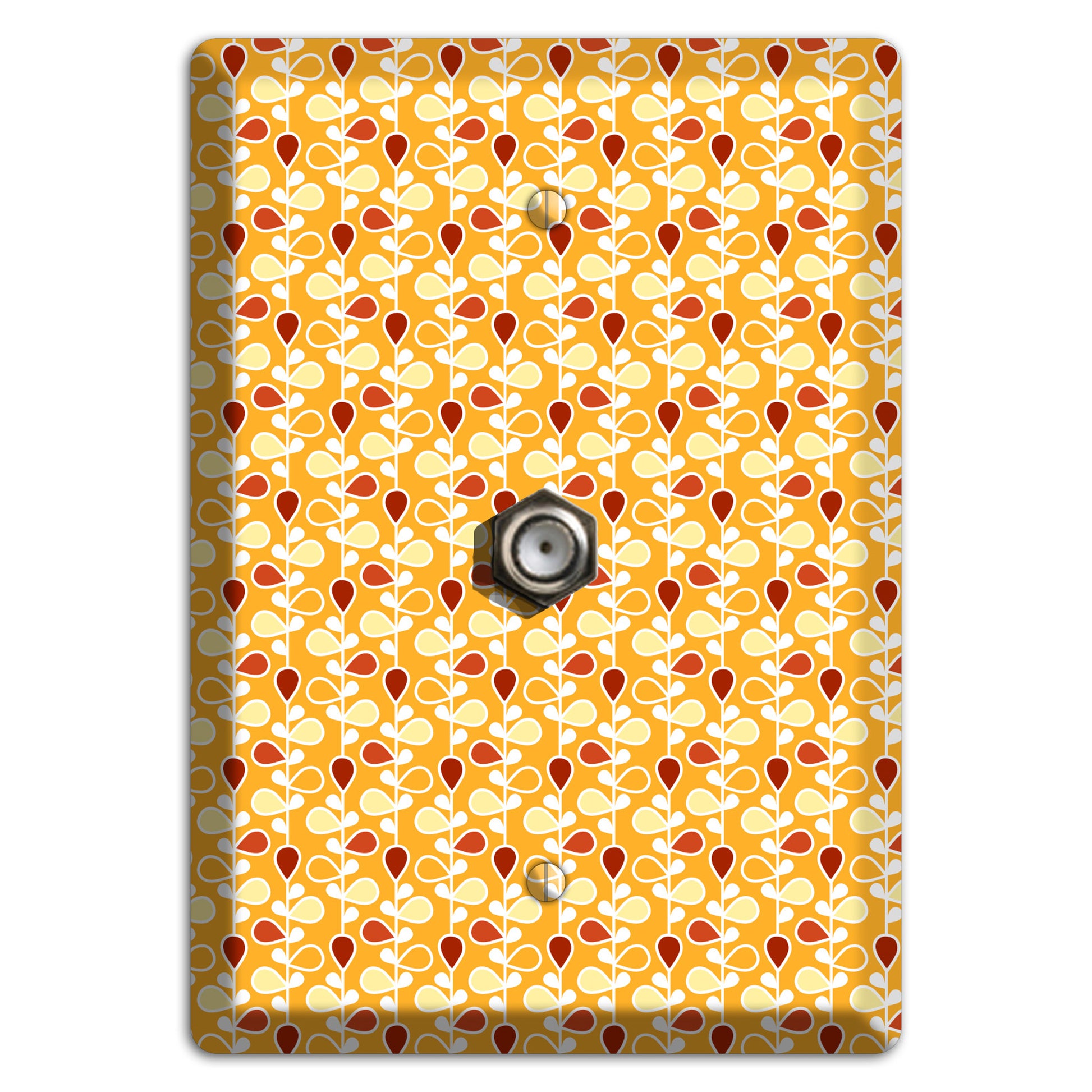 Yellow Teardrop Vine Cable Wallplate