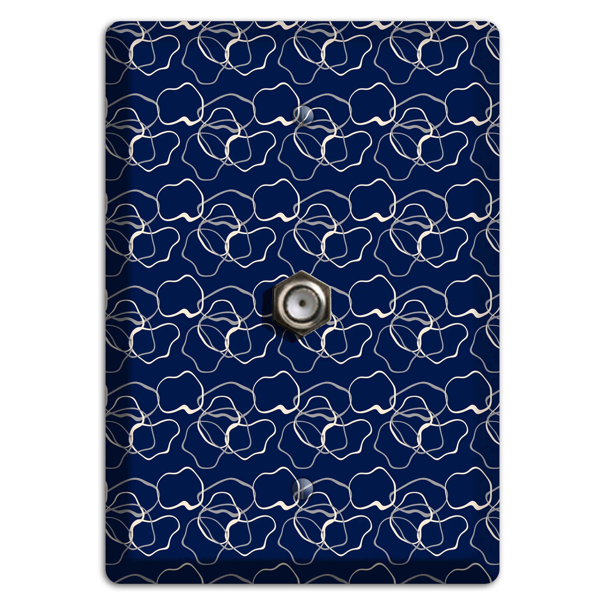 Blue with Irregular Circles Cable Wallplate