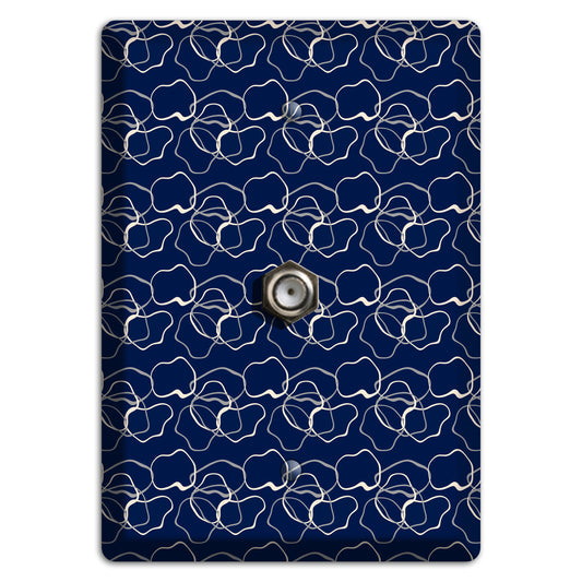 Blue with Irregular Circles Cable Wallplate