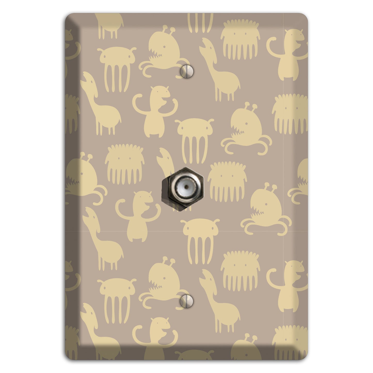 Silly Monsters Brown Cable Wallplate