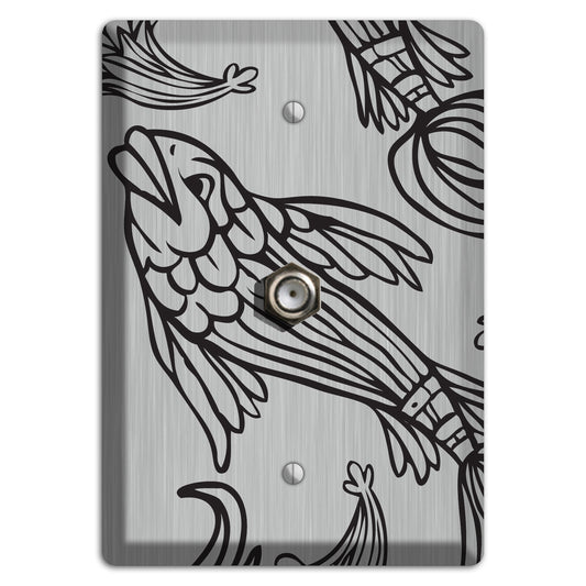 Black Koi  Stainless Cable Wallplate
