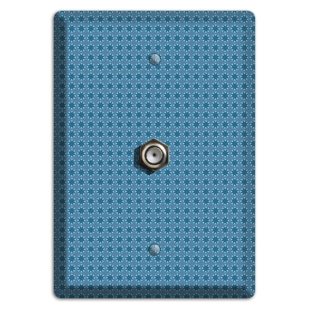 Multi Blue Tiled Foulard Cable Wallplate
