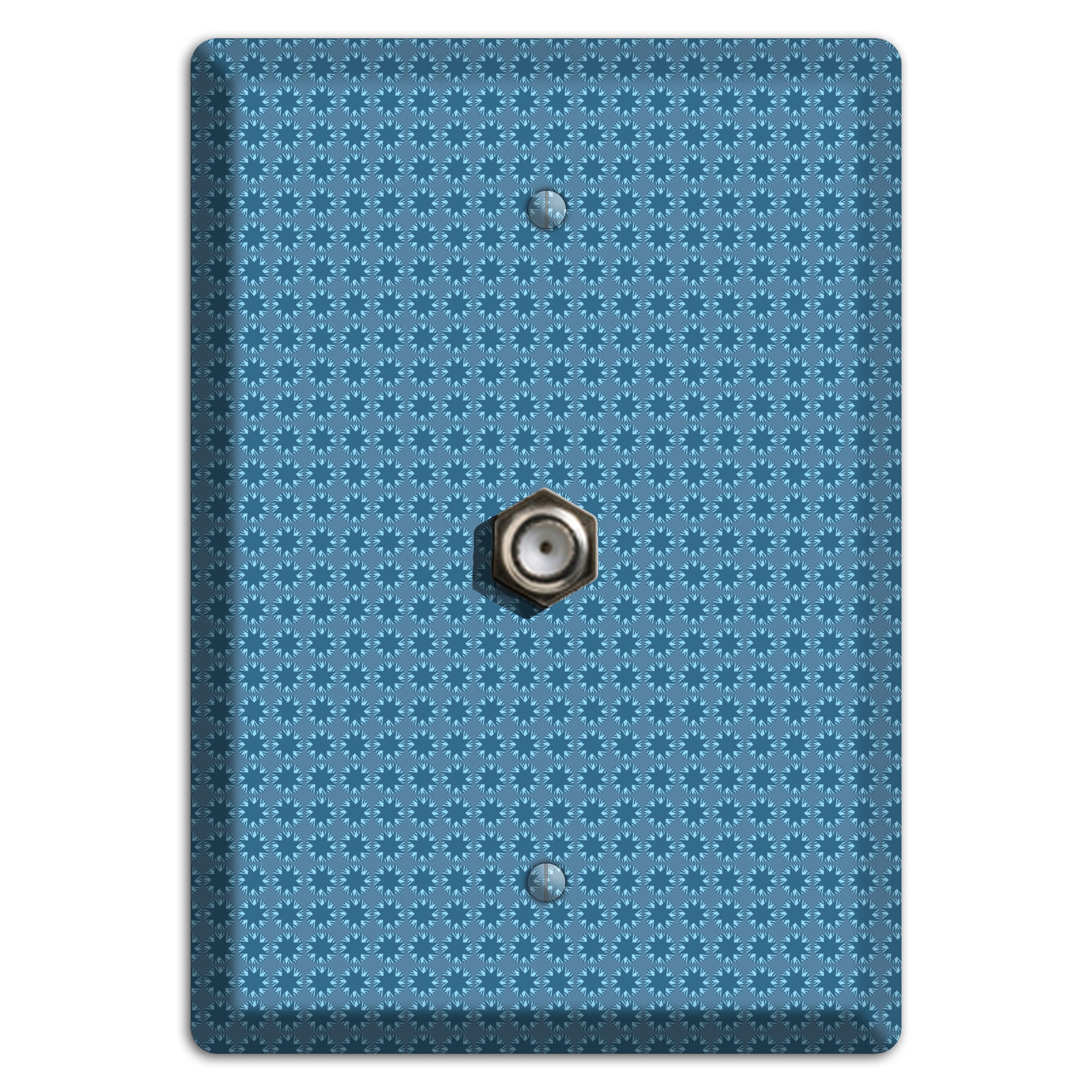 Multi Blue Tiled Foulard Cable Wallplate
