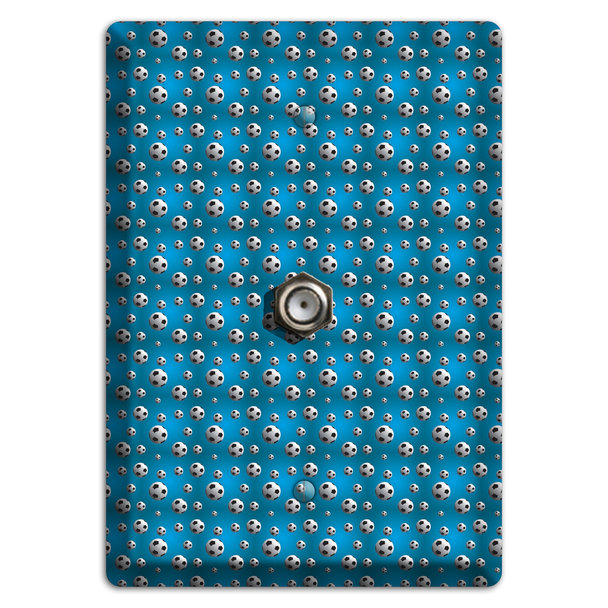 Blue with Soccer Balls Cable Wallplate