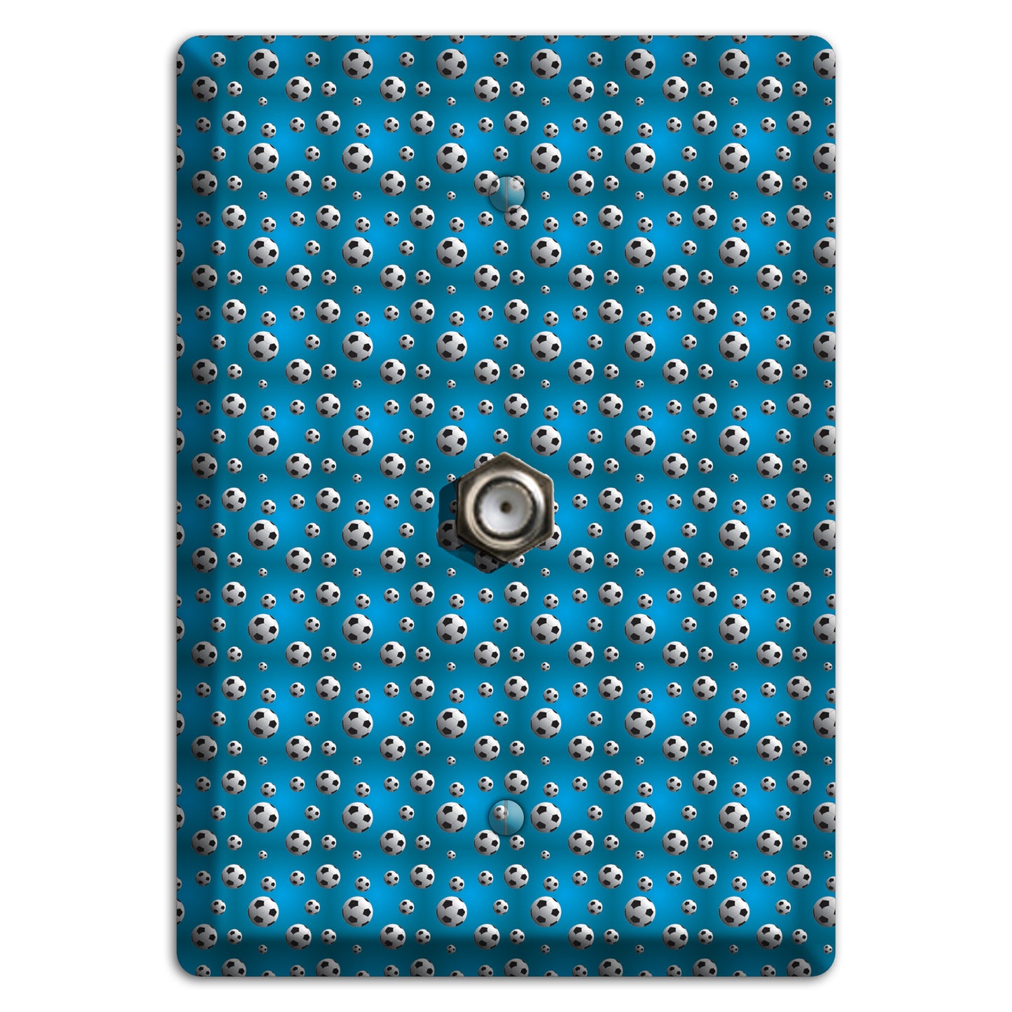 Blue with Soccer Balls Cable Wallplate