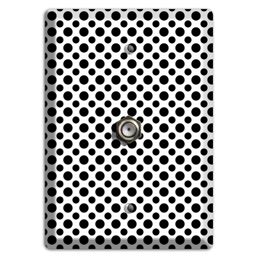 White with Black Multi Small Polka Dots Cable Wallplate