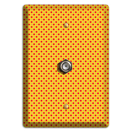 Orange with Maroon Tiny Polka Dots Cable Wallplate