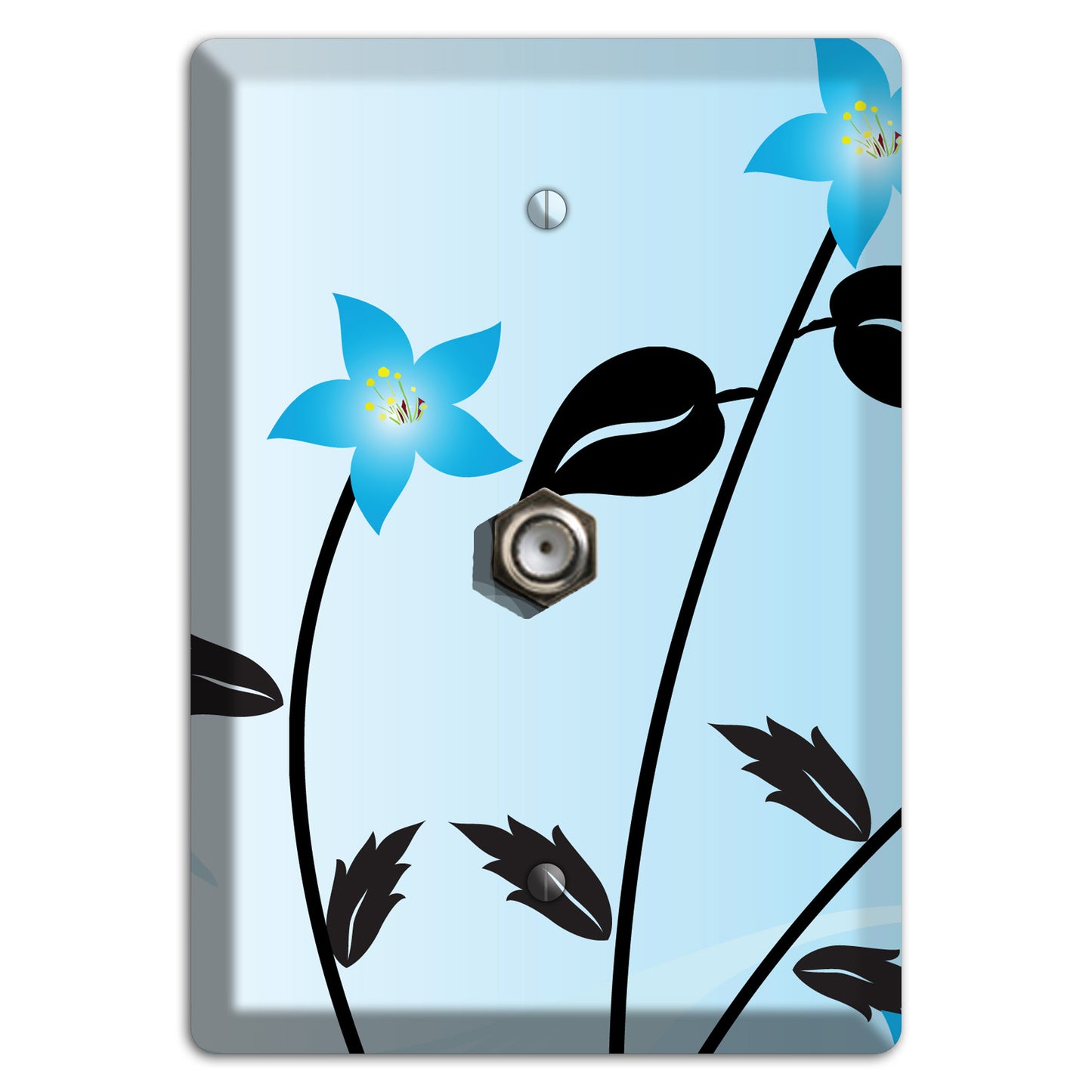 Blue Double Sprig Cable Wallplate