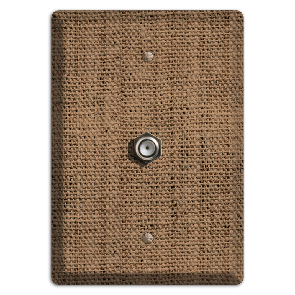 Beaver Burlap Cable Wallplate