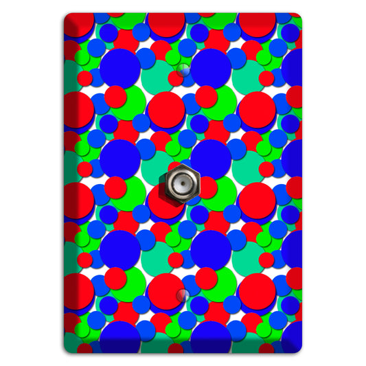 Red Blue Green Bubble Dots Cable Wallplate