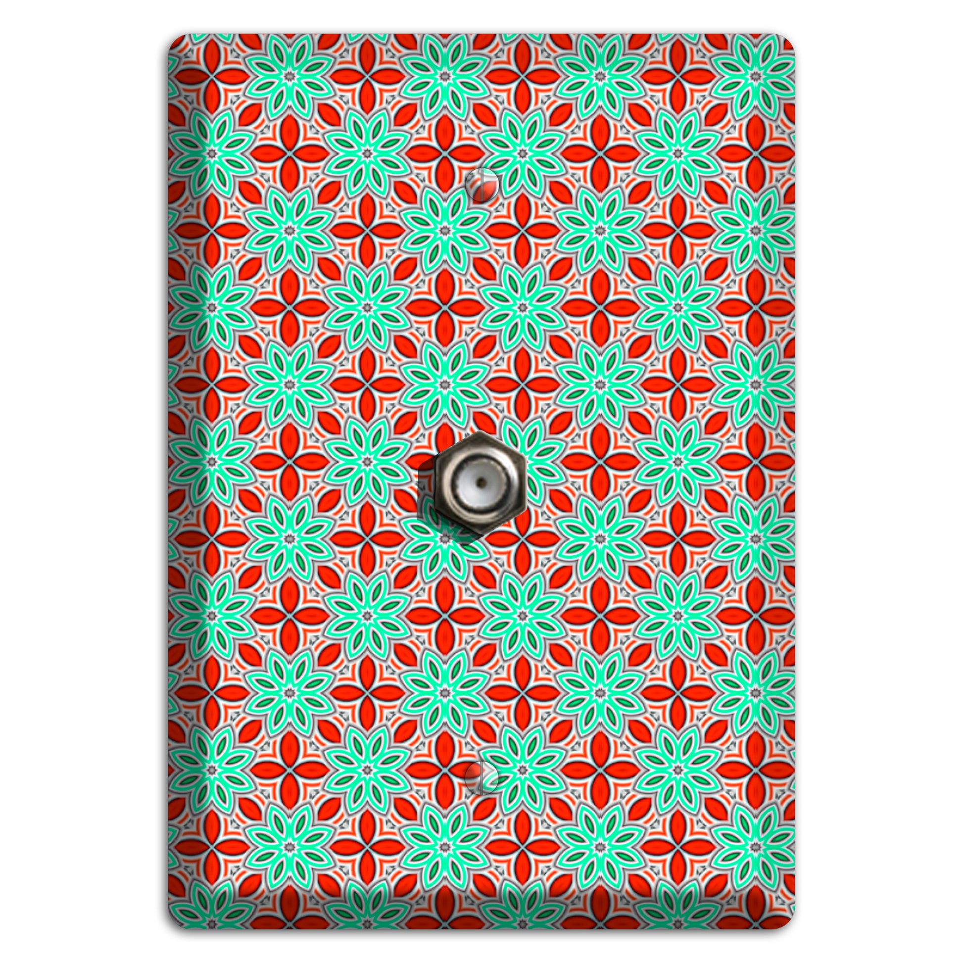 Green and Red Foulard Cable Wallplate