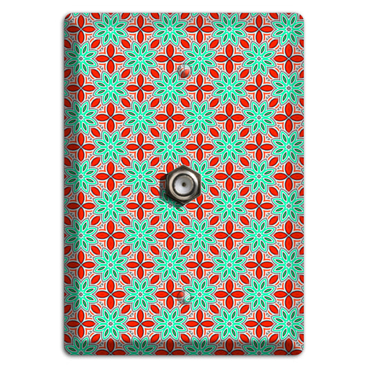 Green and Red Foulard Cable Wallplate