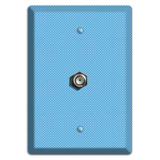 Light Blue Tiny Check Cable Wallplate