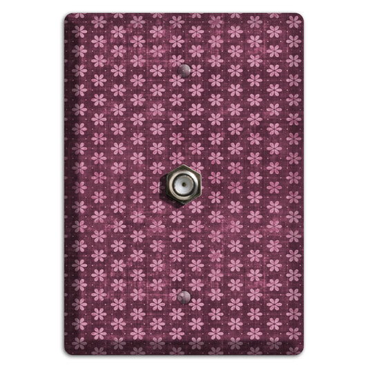 Burgundy Grunge Floral Contour Cable Wallplate