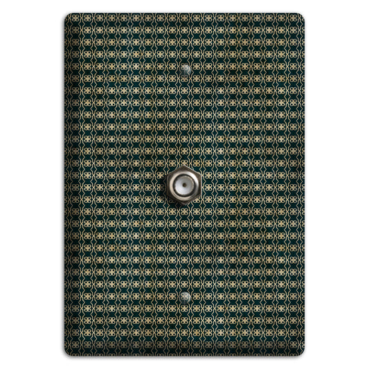 Dark Green Grunge Tiny Tiled Tapestry 2 Cable Wallplate