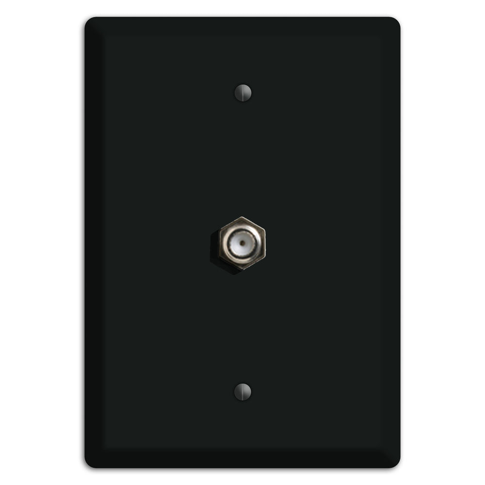 Baxter Matte Black Metal Cable Wallplate