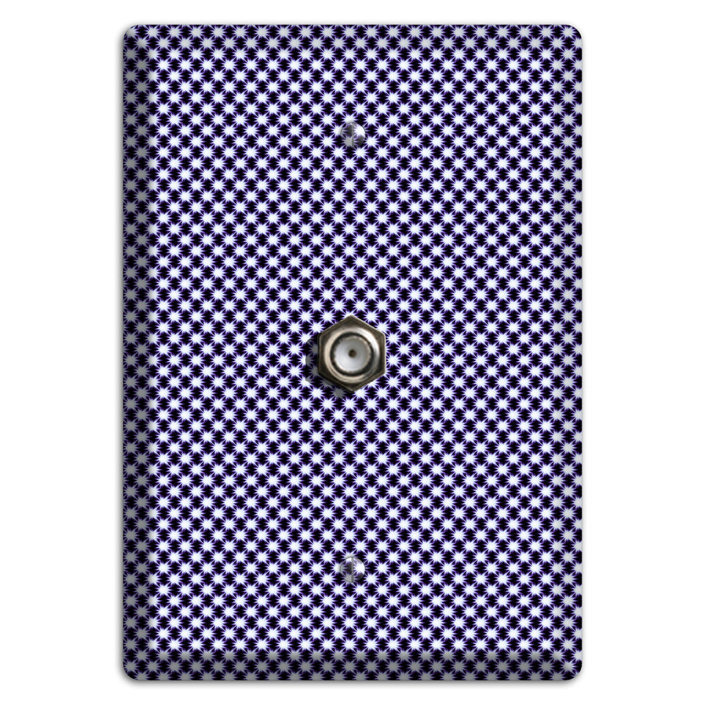 Black with White Aster Check Cable Wallplate