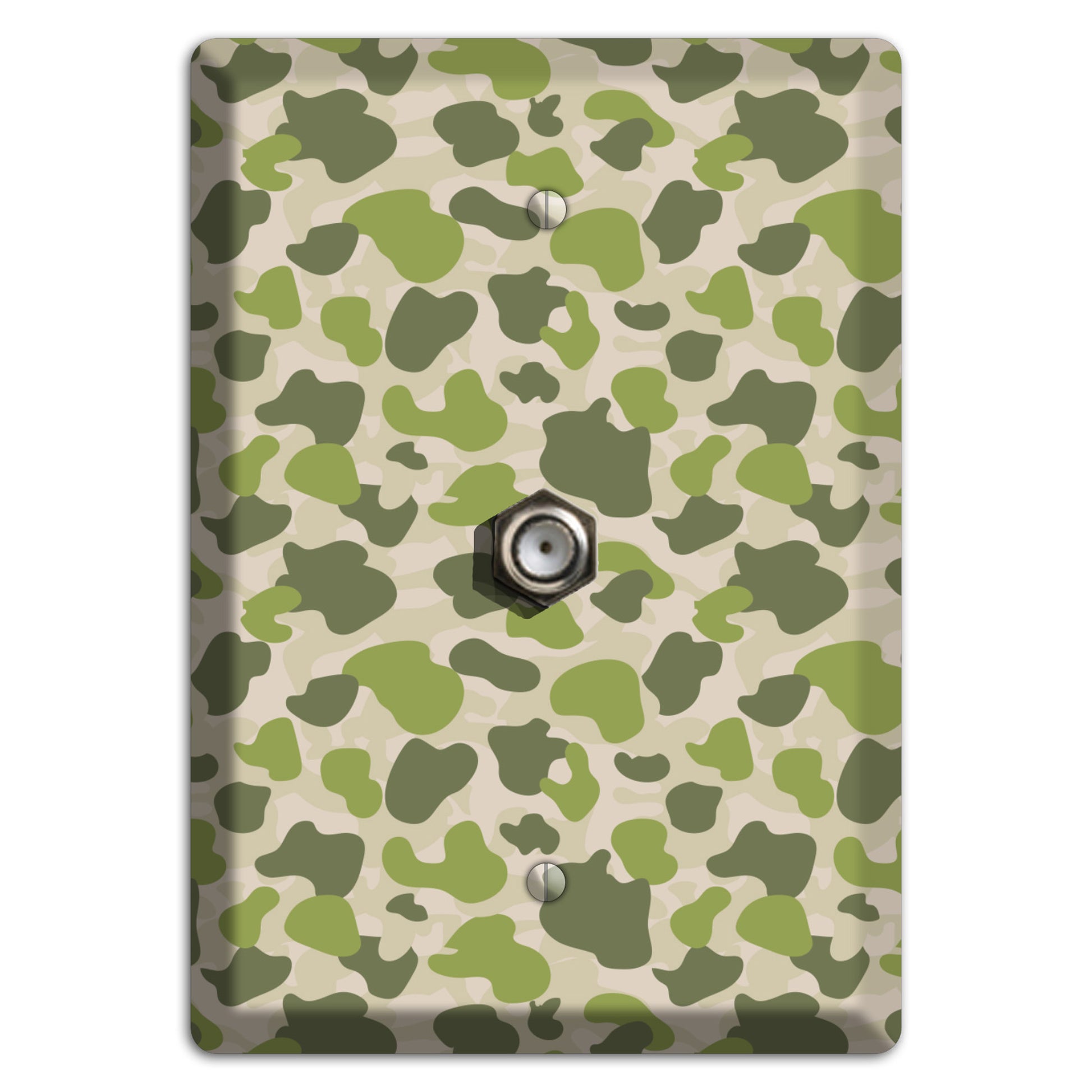 Jungle Green Parachute Camo Cable Wallplate