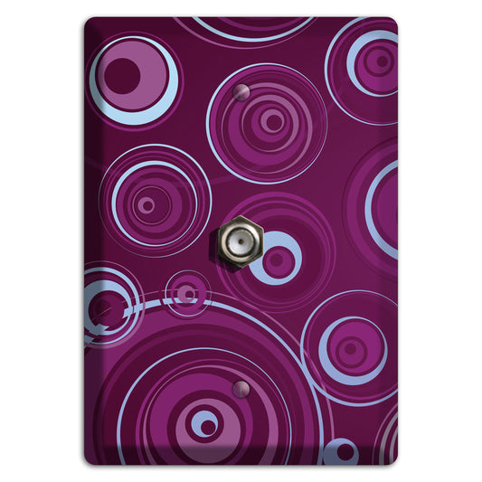 Purple Circles 3 Cable Wallplate